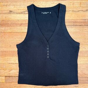 Abercrombie & Fitch Black V-Neck Tank Top